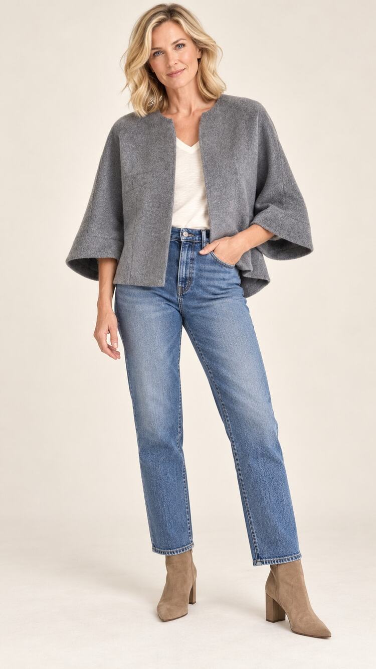 Michael Kors Collection Cashgora Angora Wool Gray Swing Jacket XS $2250 NWT